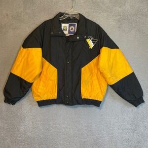 Vintage Pittsburgh Penguins Competitor NHL Jacket L Black Yellow